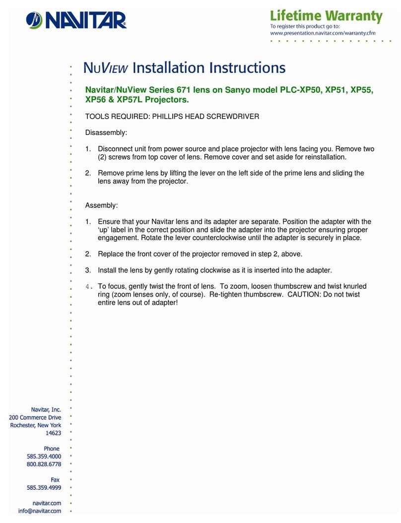 Navitar 671MCL012 installation instructions
