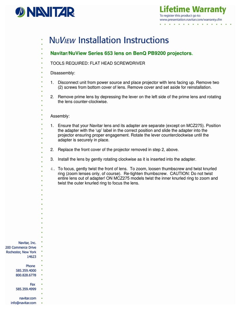 Navitar 653MCL1028 User manual Navitar 653MCL1028 User manual