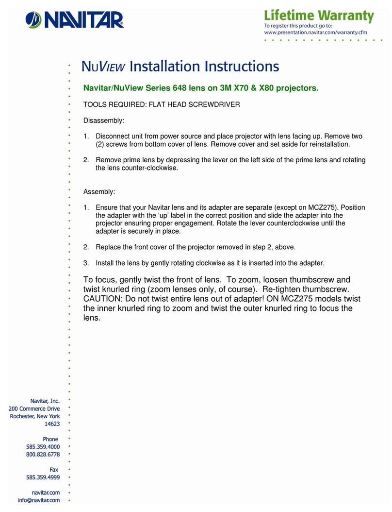 Navitar 648MCL1028 User manual