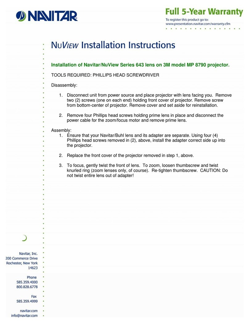 Navitar 643MCL1028 installation instructions