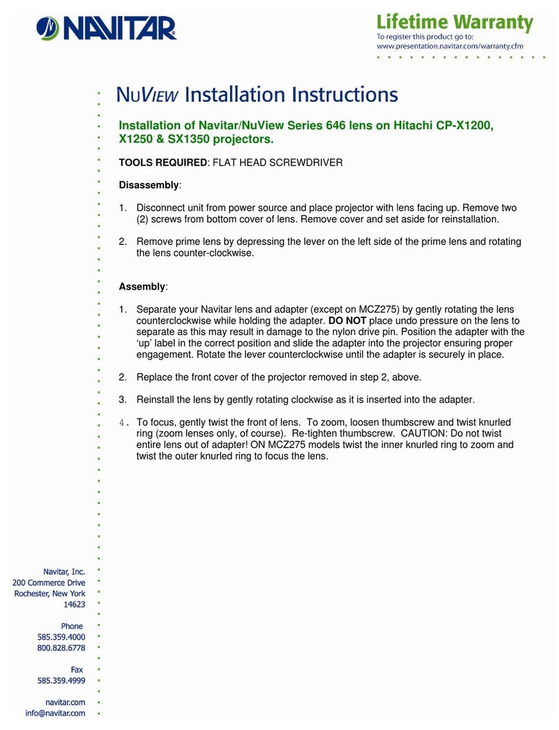Navitar 646MCL1028 User manual Navitar 646MCL1028 User manual