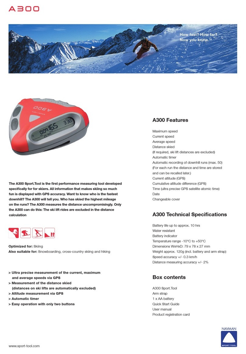 Navman A300 Sport.Tool User manual