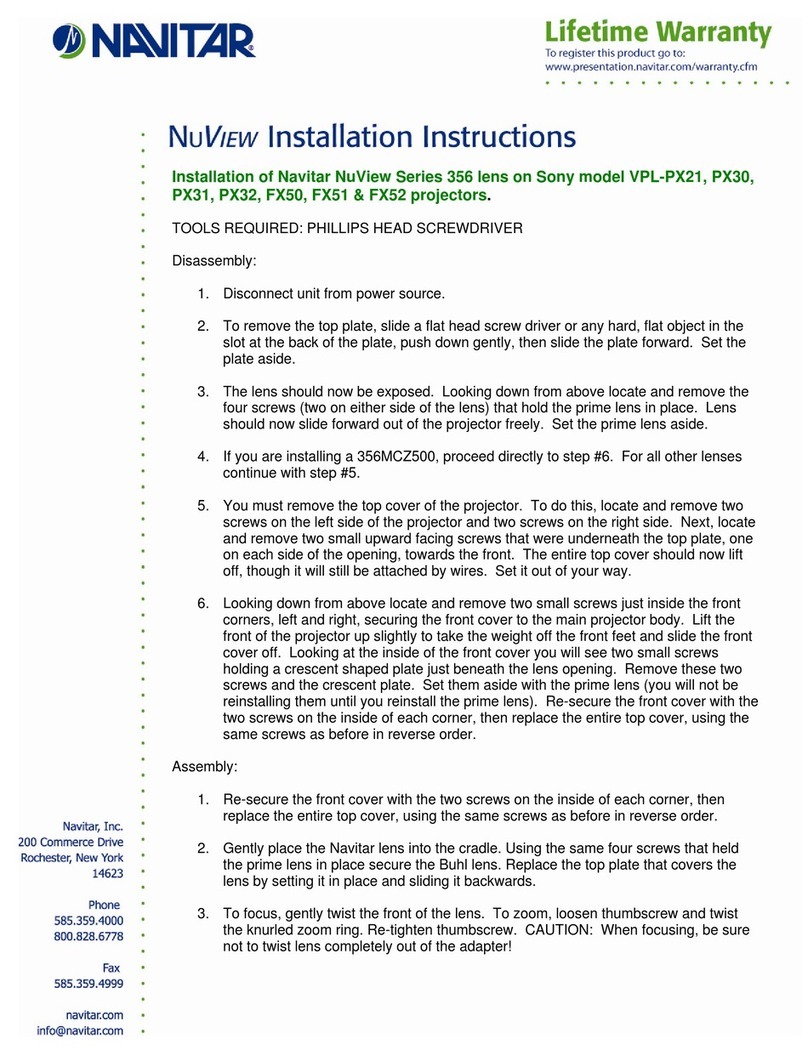 Navitar 356MCL012 installation instructions