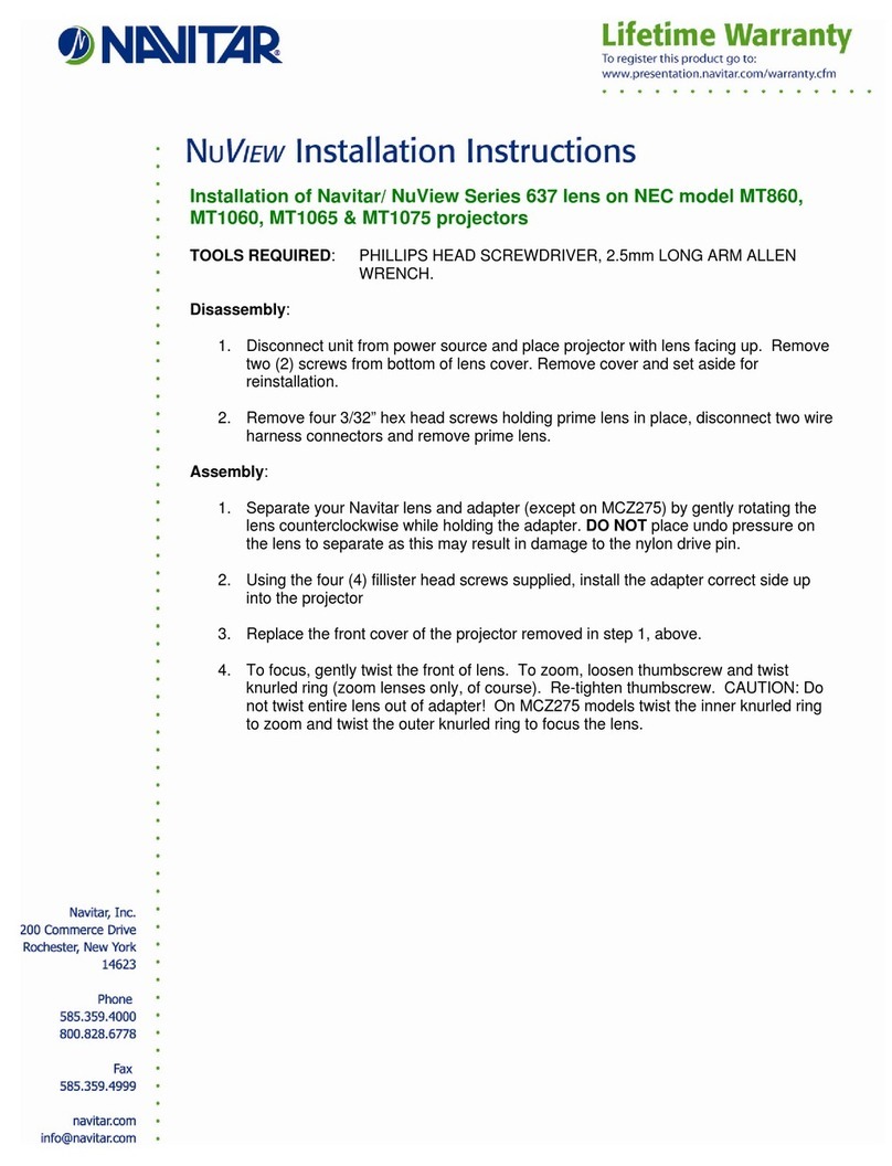 Navitar 637MCZ275 User manual