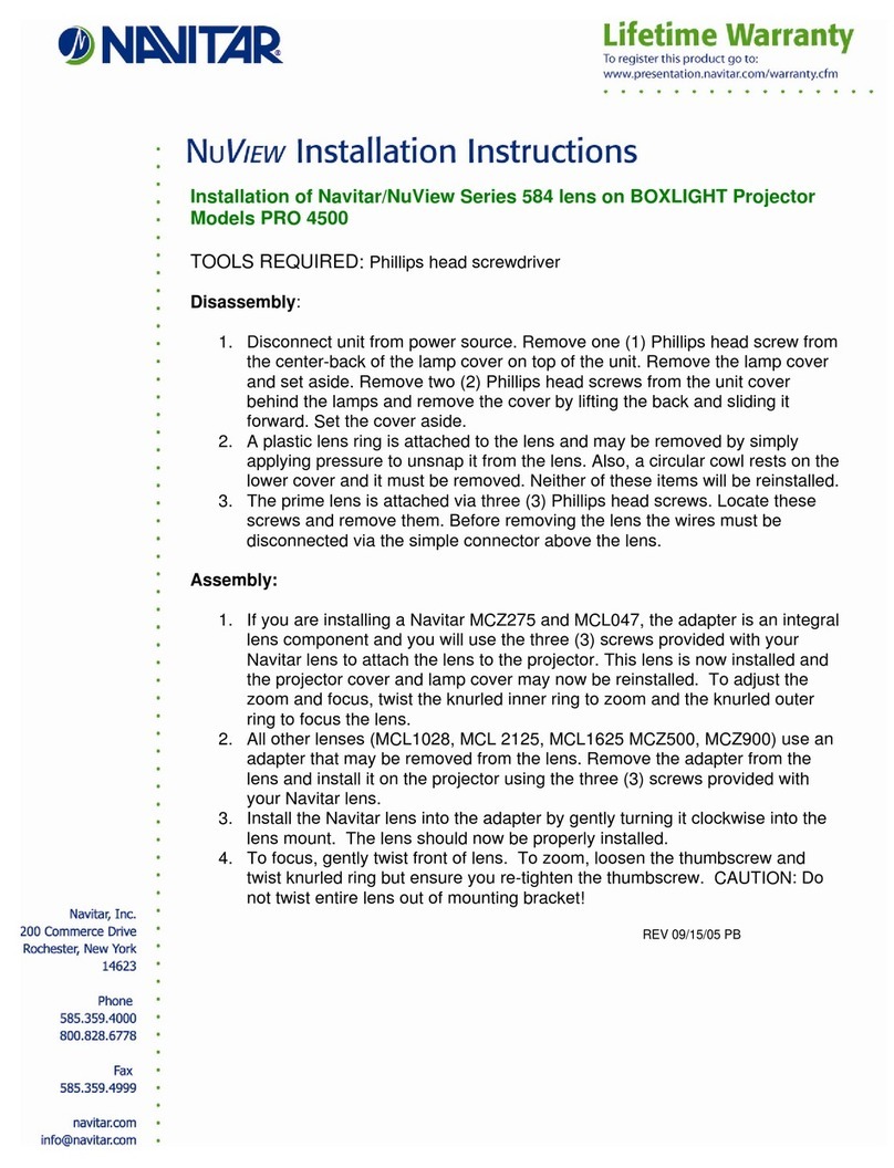 Navitar 584MCL047 User manual