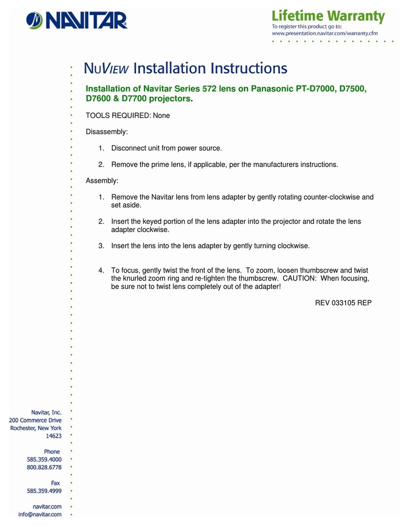 Navitar 572DLP151 User manual Navitar 572DLP151 User manual