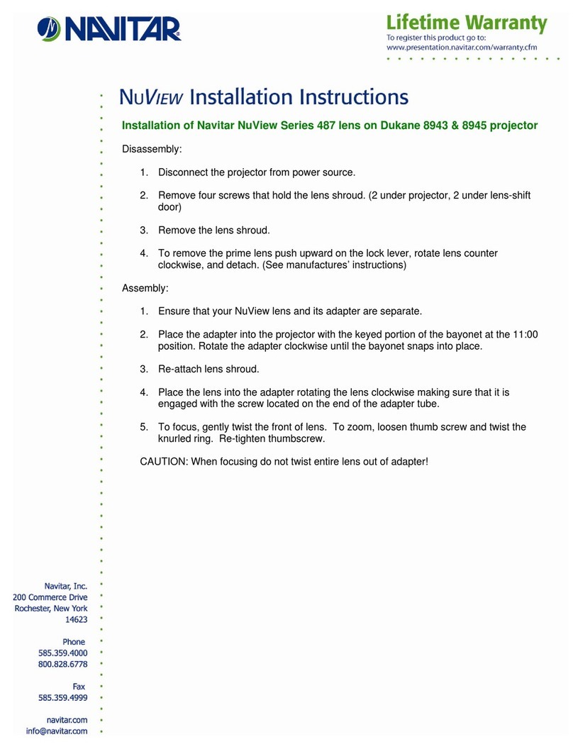Navitar 487MCZ500 User manual Navitar 487MCZ500 User manual