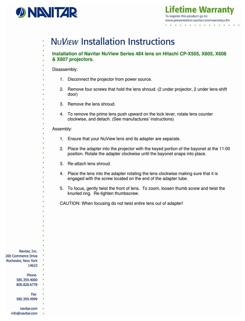 Navitar 484MCZ500 User manual