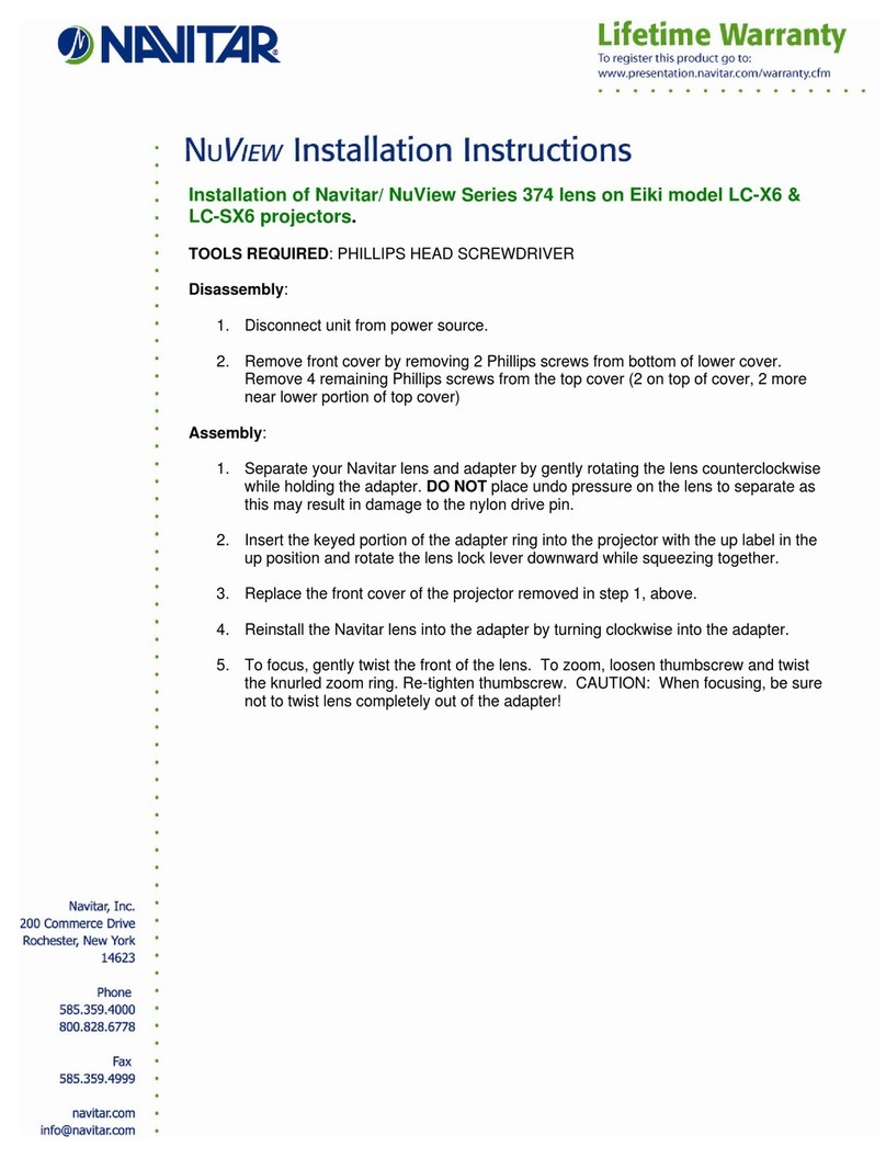Navitar 374MCZ125 User manual Navitar 374MCZ125 User manual