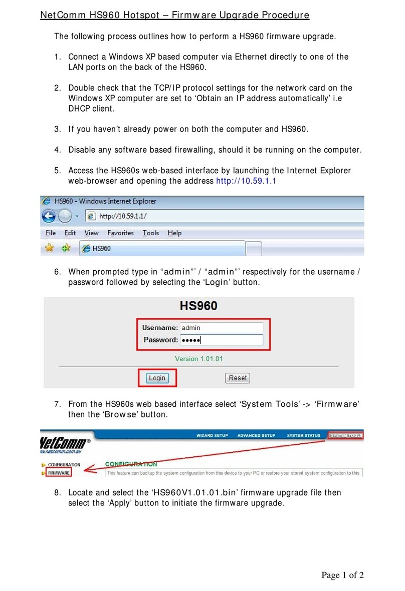 NetComm HS960 Quick start guide