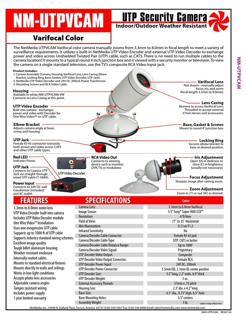 Net Media NM-UTPVCAM Specifications