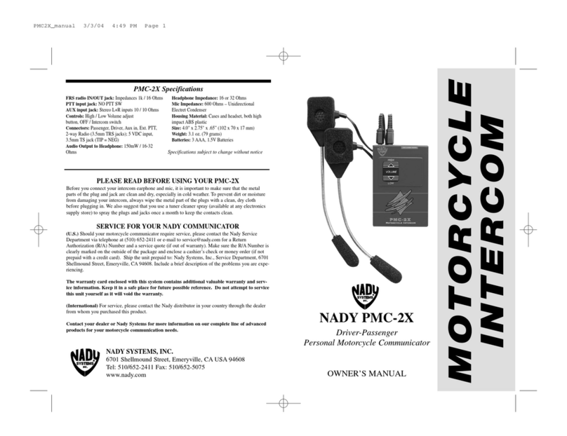 Nady Systems PMC-2X owner's manual