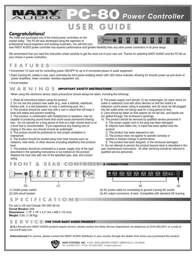 Nady Systems PC-80 user guide