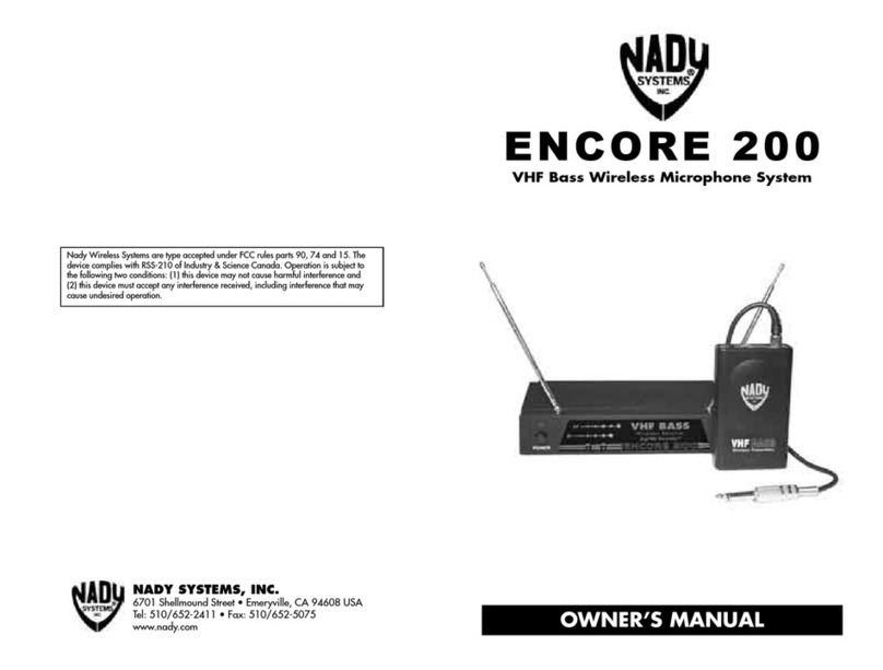 Nady Systems ENCORE 200 owner's manual