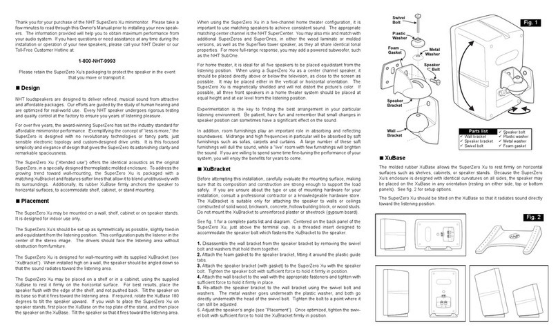 NHT SuperZero Xu user guide