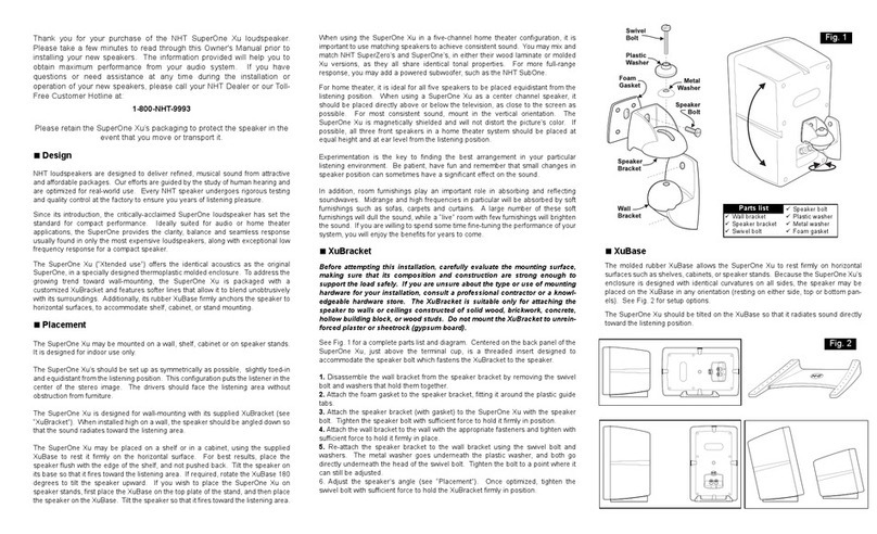 NHT SuperOne Xu User manual