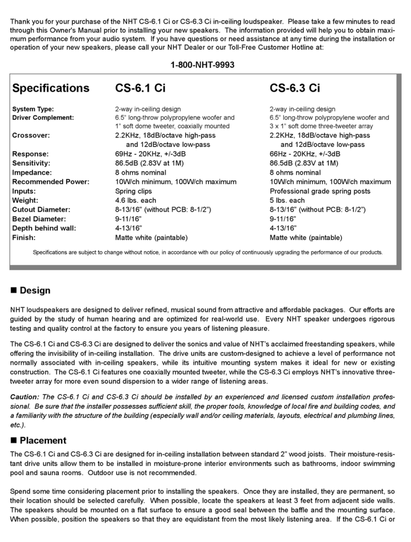 NHT CS-6.1 Ci User manual