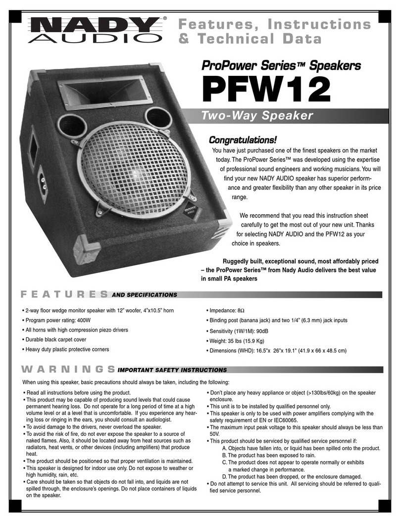 Nady Audio ProPower PFW12 Instruction manual