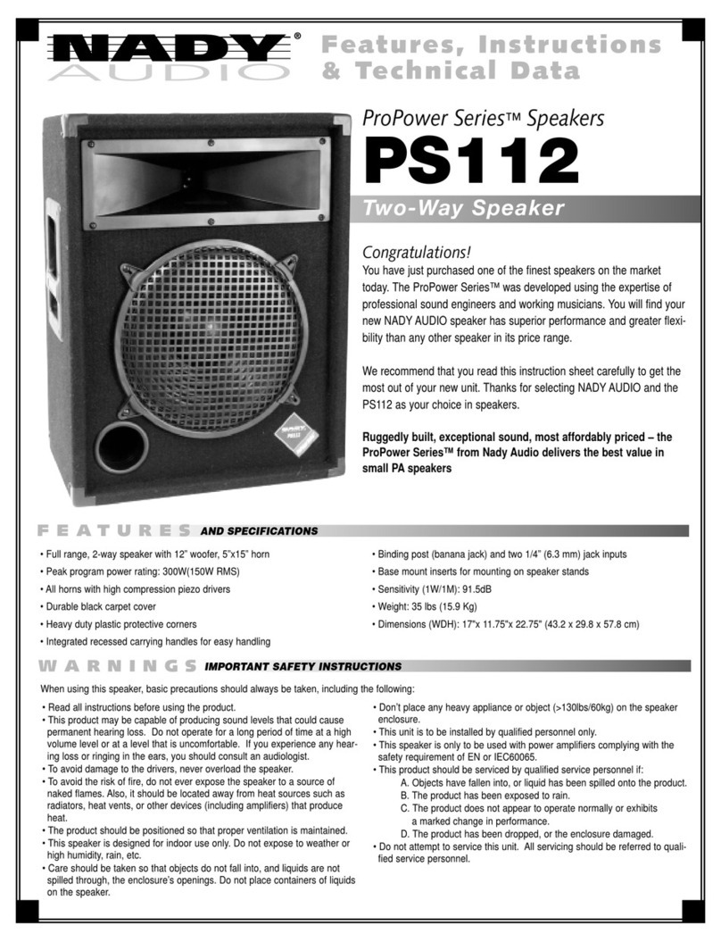Nady Audio ProPower PS112 Features, instructions & technical data
