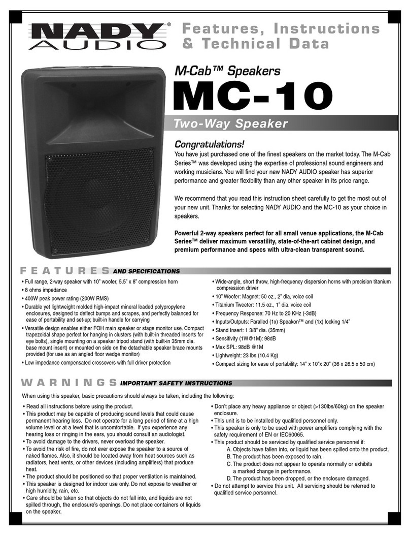 Nady Audio M-Cab MC-10 Features, instructions & technical data