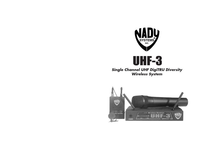 Nady Systems DigiTRU Diversity UHF-3 User manual