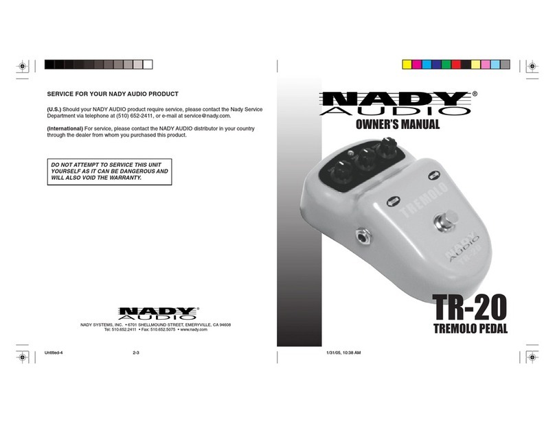 Nady Systems TR-20 owner's manual