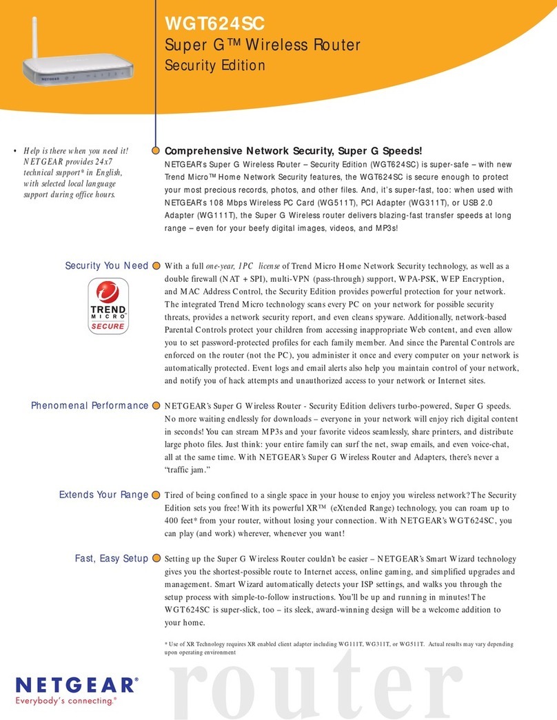 NETGEAR WGT624SC - Super G Wireless Router User manual