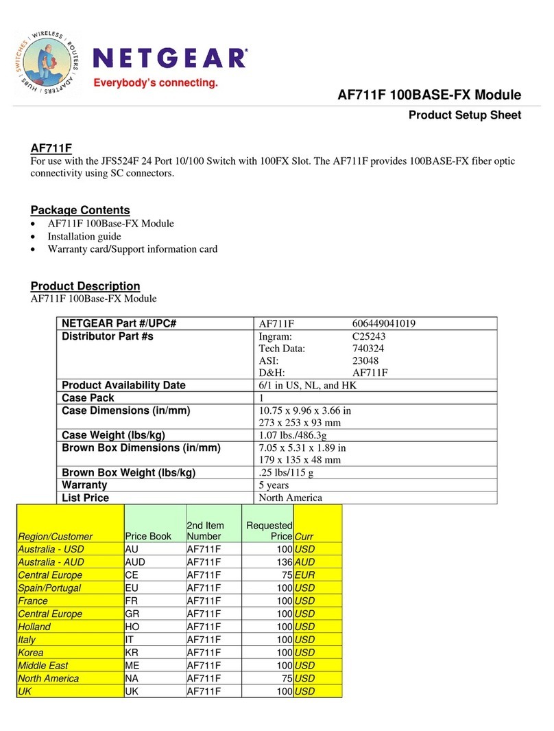 NETGEAR AF711F Product setup sheet