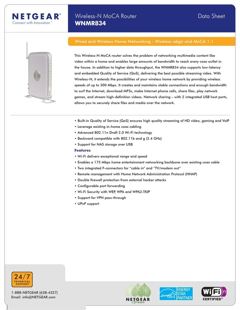 NETGEAR WNMR834 User manual