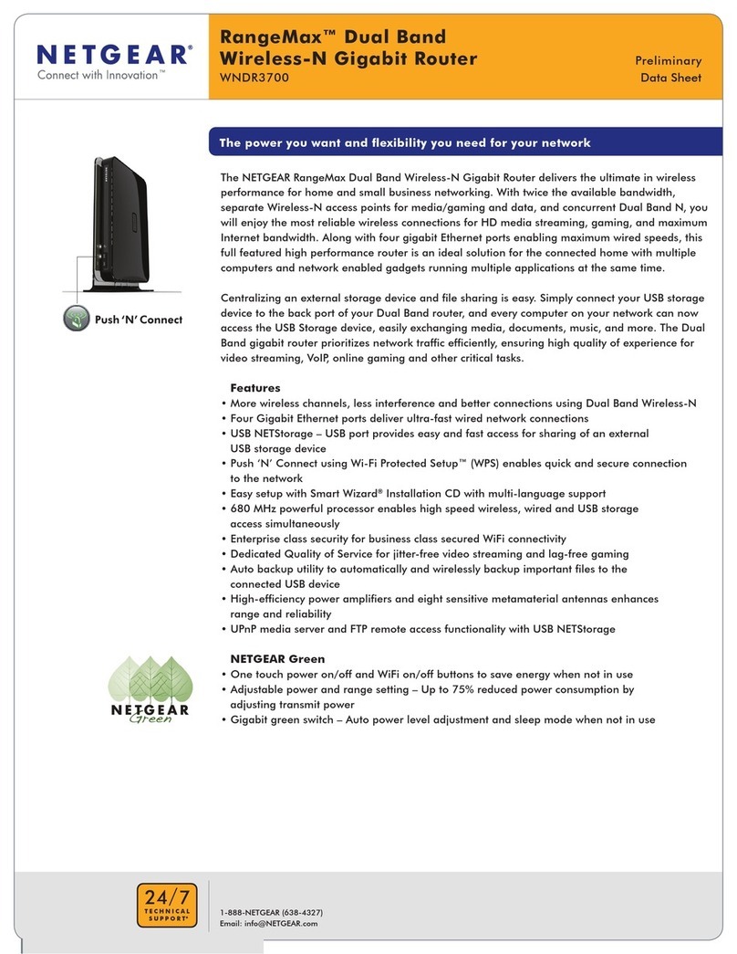 NETGEAR WNDR3700 - RangeMax Dual Band Wireless-N Gigabit Router... User manual