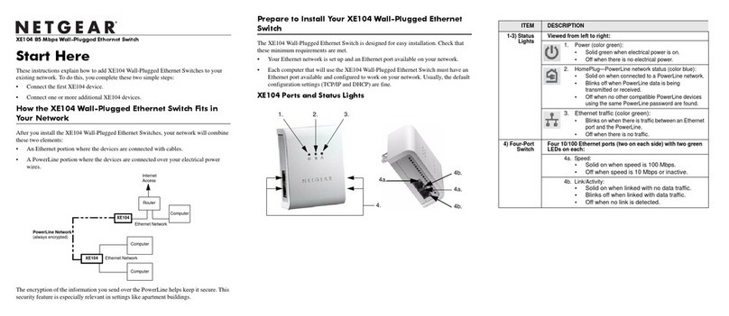 NETGEAR XE104 - 85 Mbps Wall-Plugged EN Switch... User manual NETGEAR XE104 - 85 Mbps Wall-Plugged EN Switch... User manual
