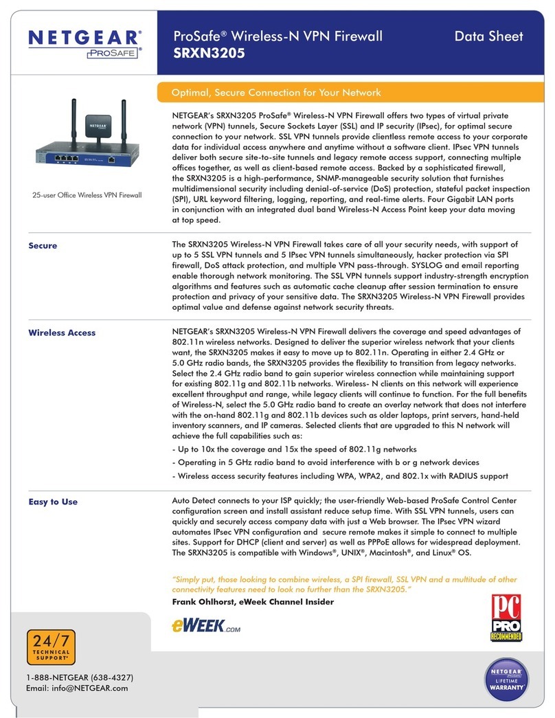 NETGEAR SRXN3205 - ProSafe Wireless-N VPN Firewall Wireless... datasheet