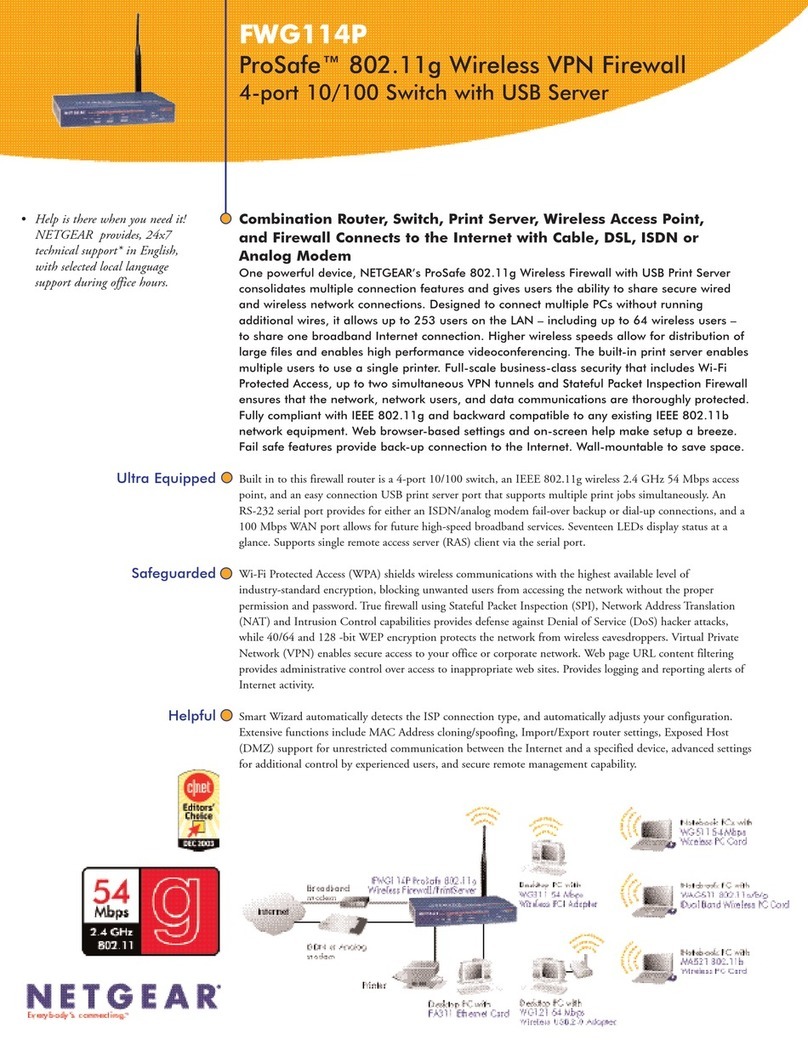 NETGEAR FWG114P - ProSafe 802.11g Wireless Firewall User manual NETGEAR FWG114P - ProSafe 802.11g Wireless Firewall User manual