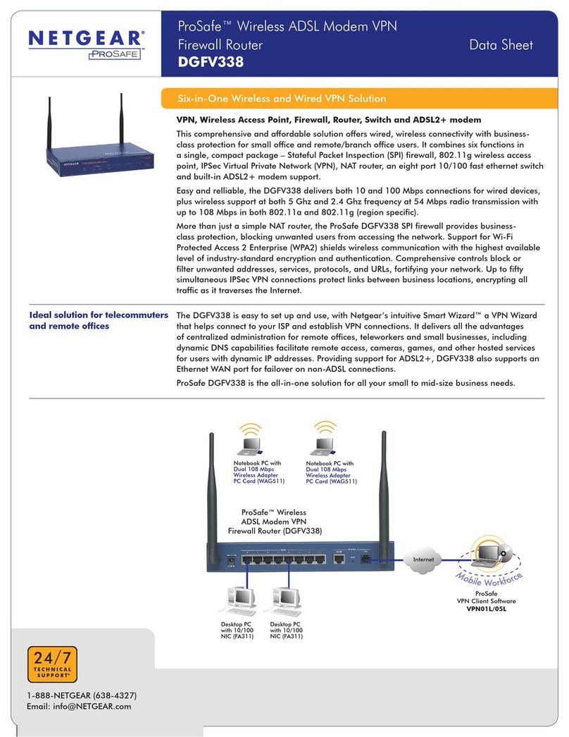 NETGEAR DGFV338 - ProSafe Wireless ADSL Modem VPN Firewall... User manual NETGEAR DGFV338 - ProSafe Wireless ADSL Modem VPN Firewall... User manual