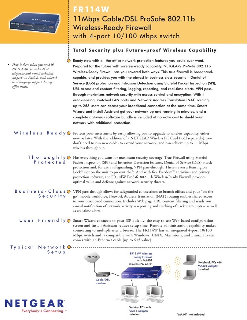 NETGEAR ProSafe FR114W Specifications