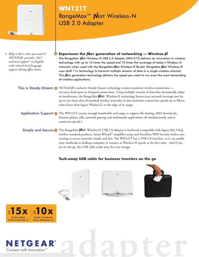 NETGEAR WN121T - RangeMax Next Wireless-N USB 2.0... Specifications