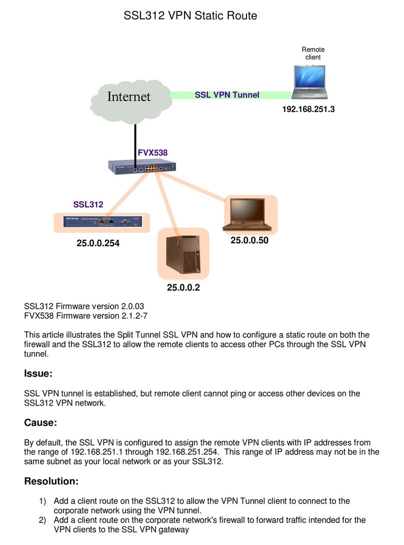 NETGEAR SSL312 - ProSafe SSL VPN Concentrator 25 Installation and maintenance instructions