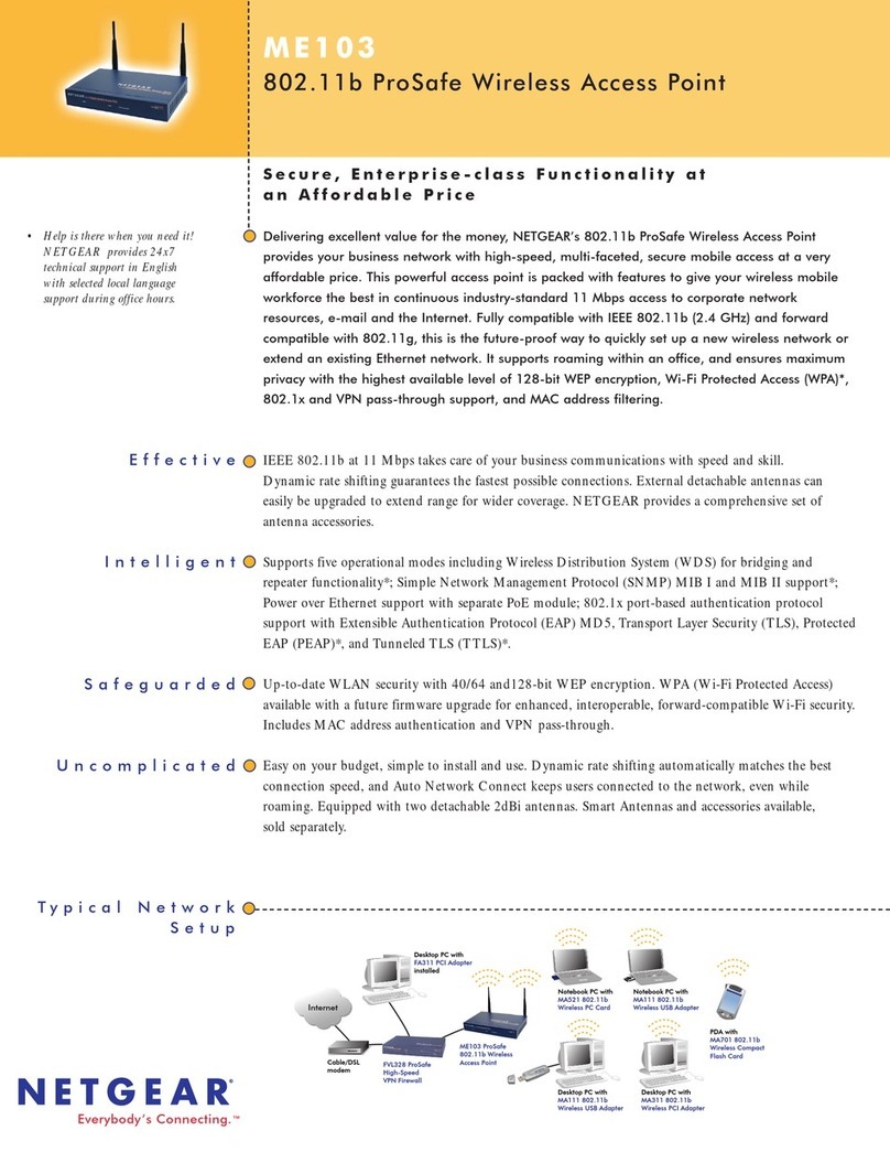 NETGEAR ME103 - 802.11b ProSafe Wireless Access... User manual NETGEAR ME103 - 802.11b ProSafe Wireless Access... User manual