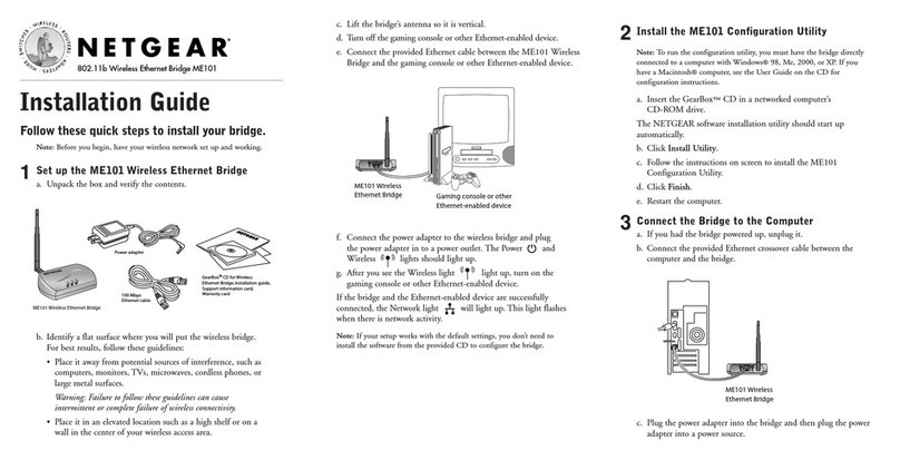 NETGEAR ME101 - Wireless EN Bridge Network Converter User manual