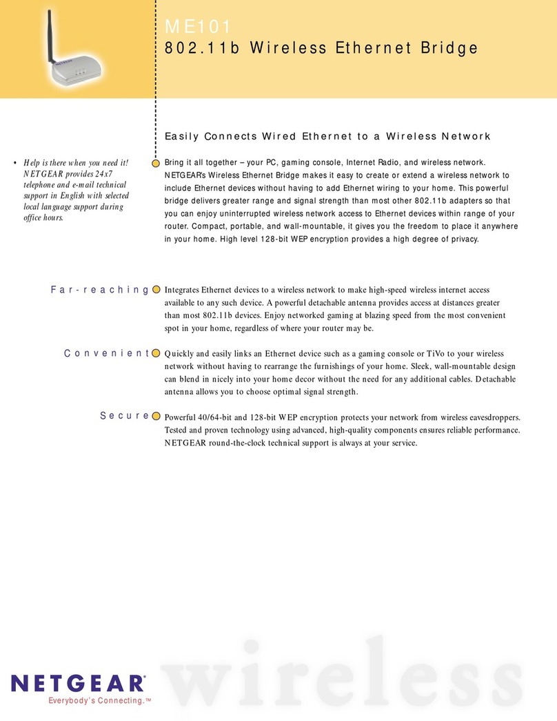 NETGEAR ME101 - Wireless EN Bridge Network Converter User manual NETGEAR ME101 - Wireless EN Bridge Network Converter User manual