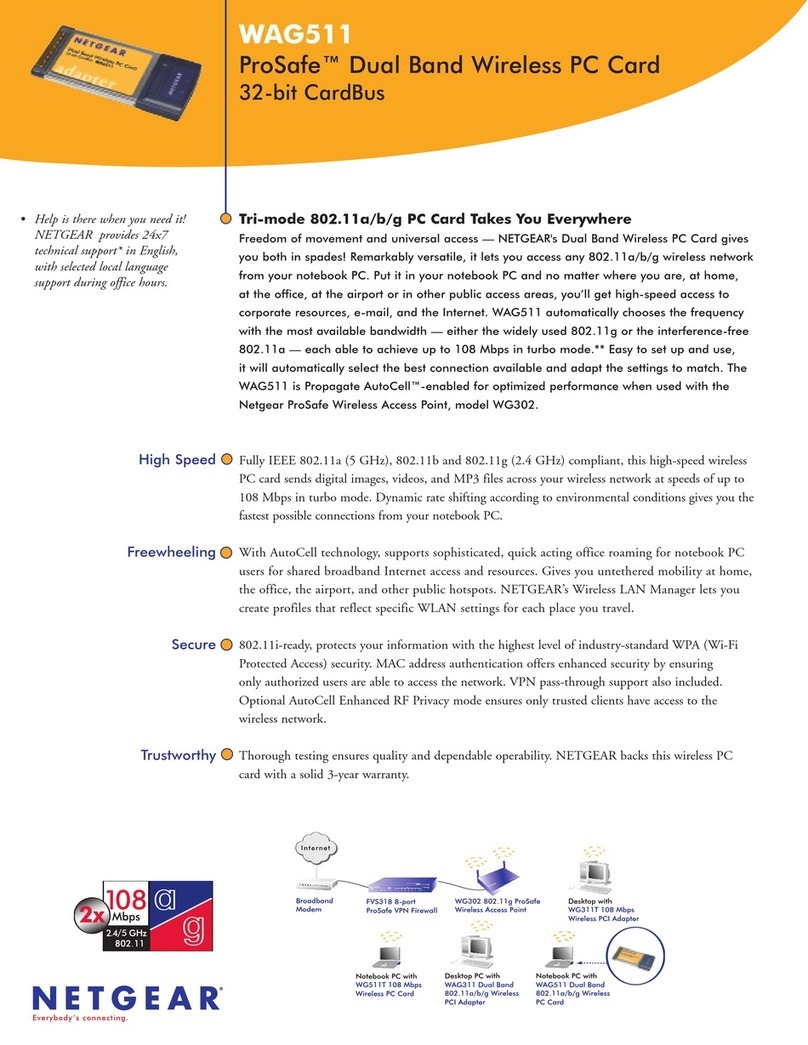 NETGEAR WAG511 - 802.11a/b/g Dual Band Wireless PC... User manual