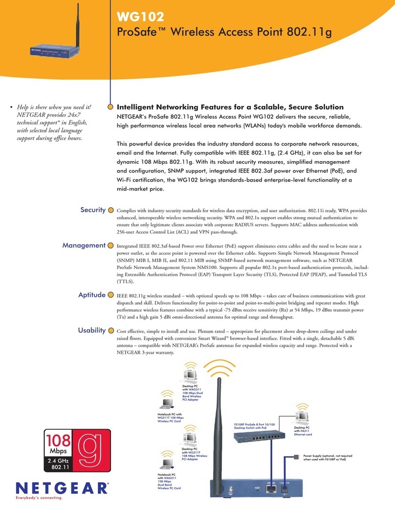 NETGEAR WG102 - ProSafe Wireless Access Point User manual NETGEAR WG102 - ProSafe Wireless Access Point User manual