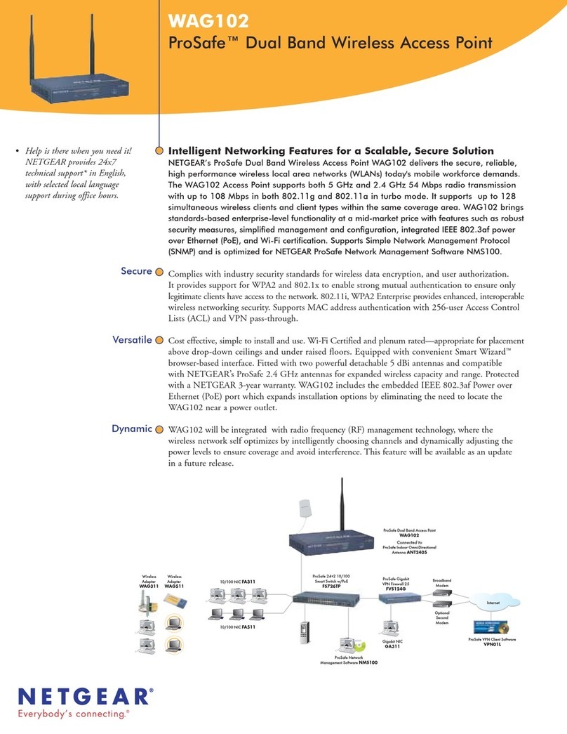 NETGEAR WAG102 - ProSafe Dual Band Wireless Access... User manual