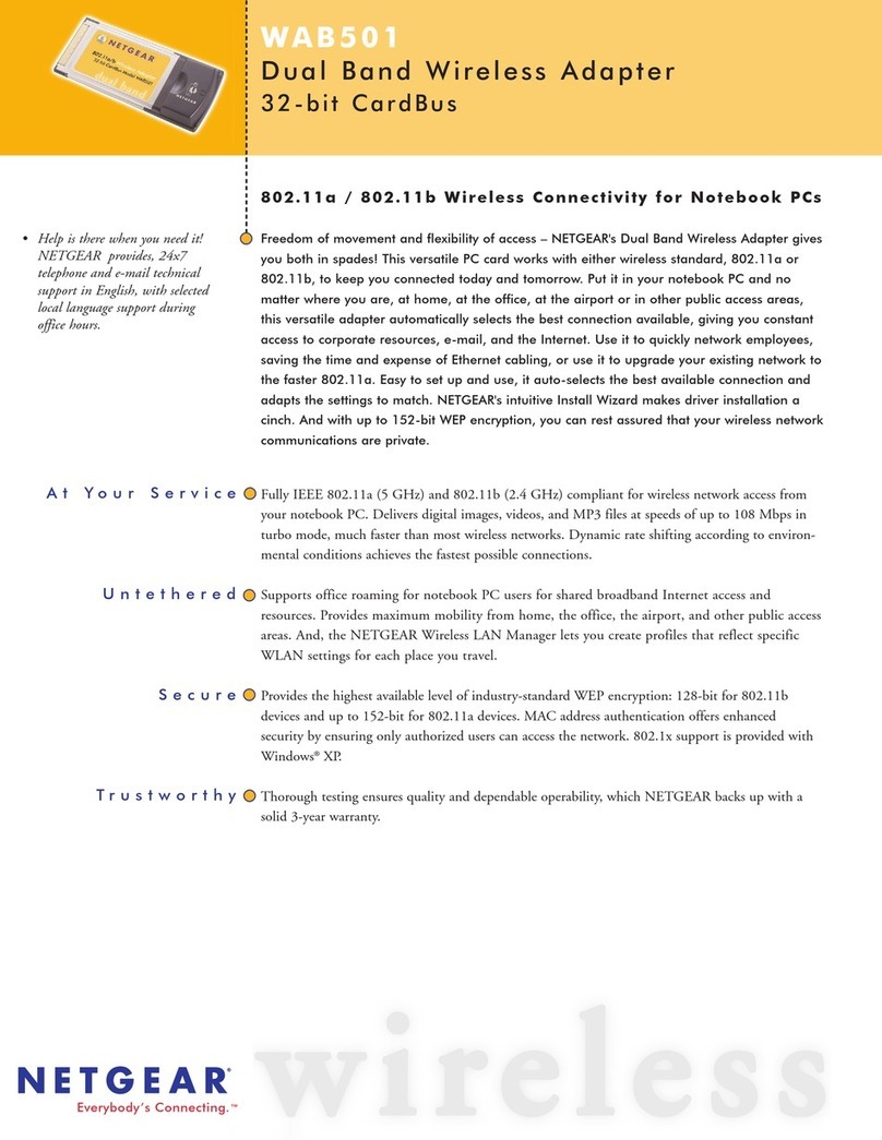 NETGEAR WAB501 - 802.11a/b Dual Band PC Card User manual