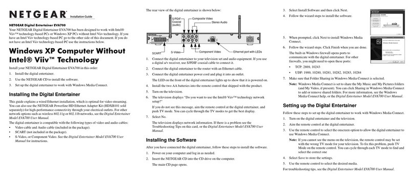 NETGEAR EVA700 - Digital Entertainer - Multimedia... installation guide