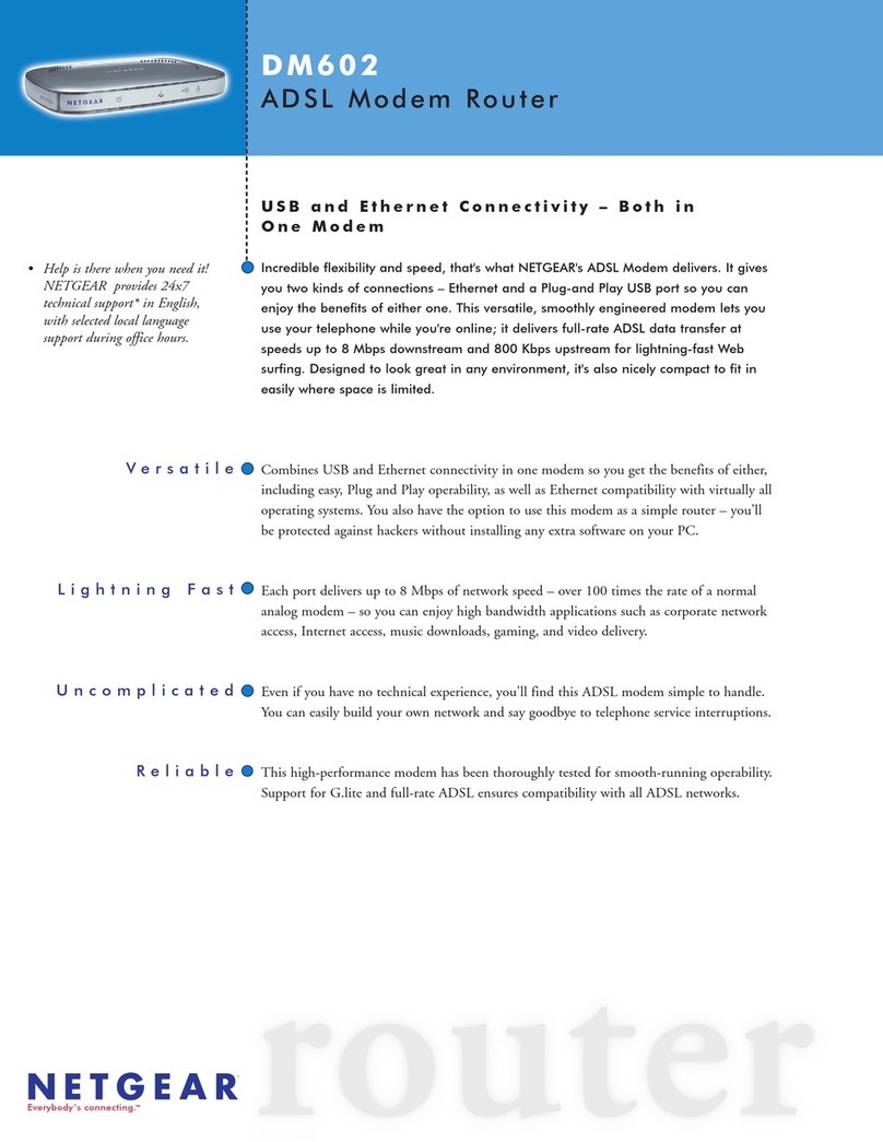 NETGEAR DM602 - ADSL-Modem - 8 Mbps DSL Modem User manual