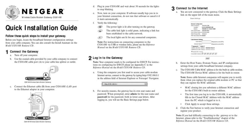 NETGEAR CG814M Quick installation guide