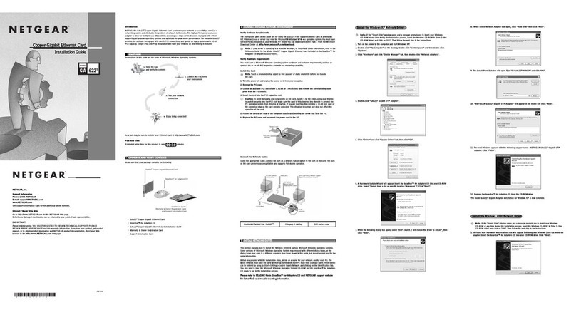 NETGEAR GA622T - Copper Gigabit Ethernet Card installation guide