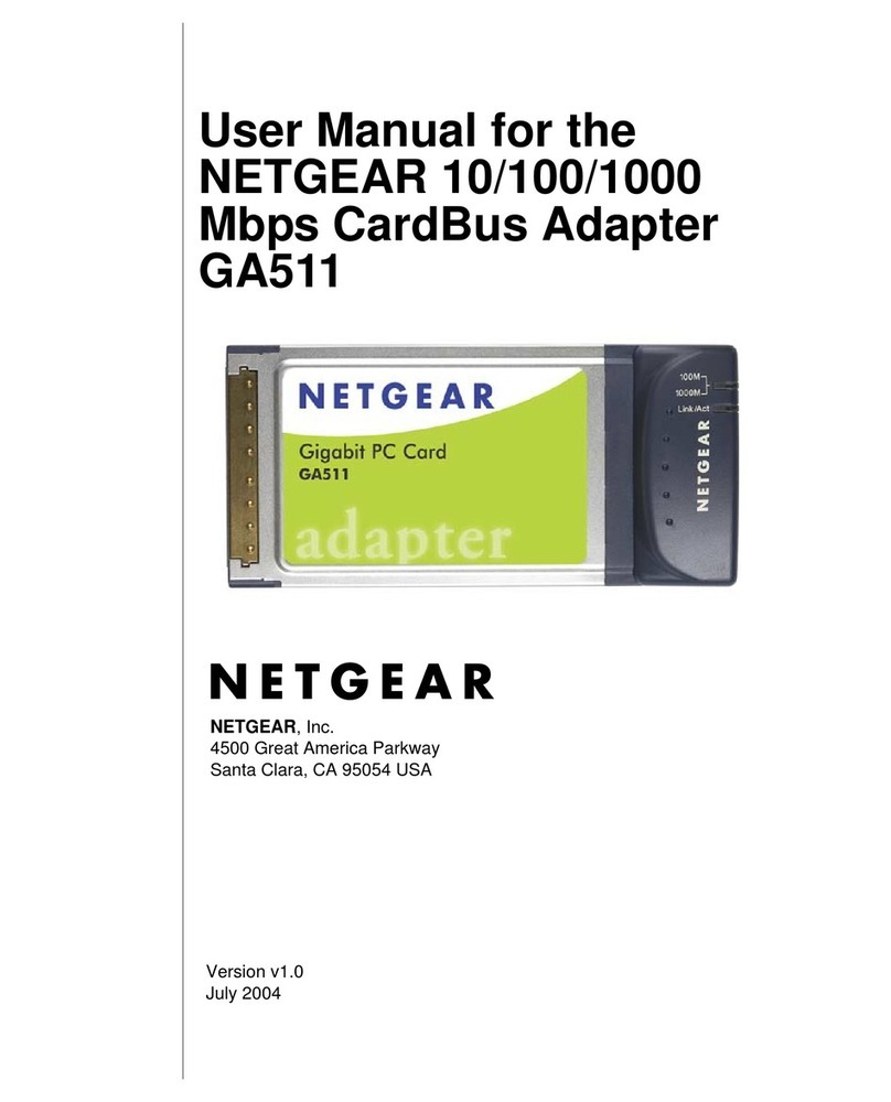 NETGEAR GA511 - Gigabit Ethernet PC Card User manual