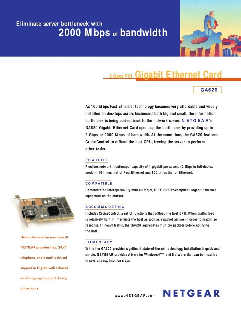 NETGEAR GA620 - PCI Fiber Card User manual